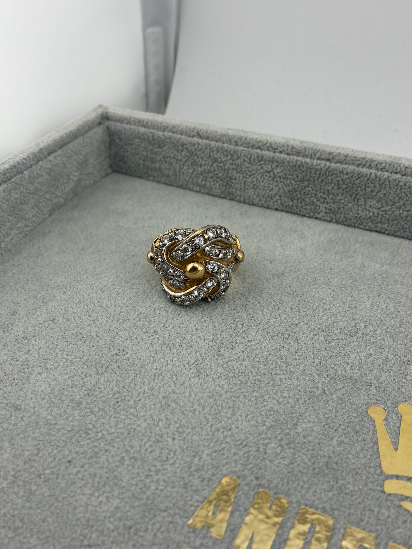 9K CZ Knot Ring