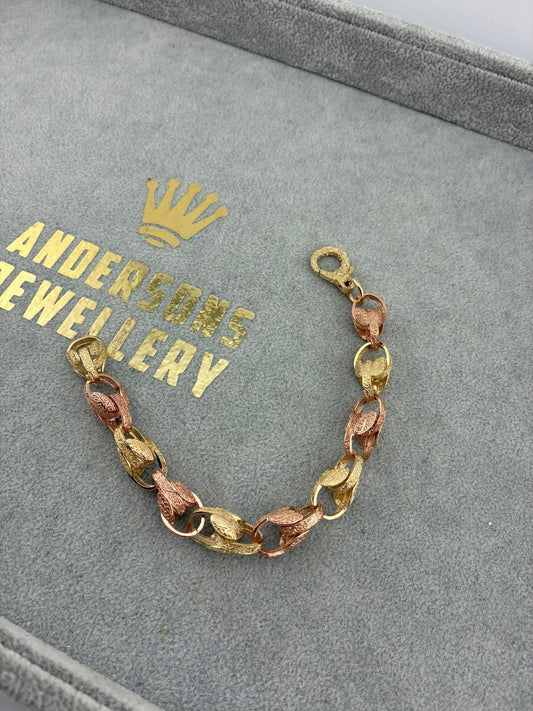9CT Yellow & Rose Gold Tulip Bracelet